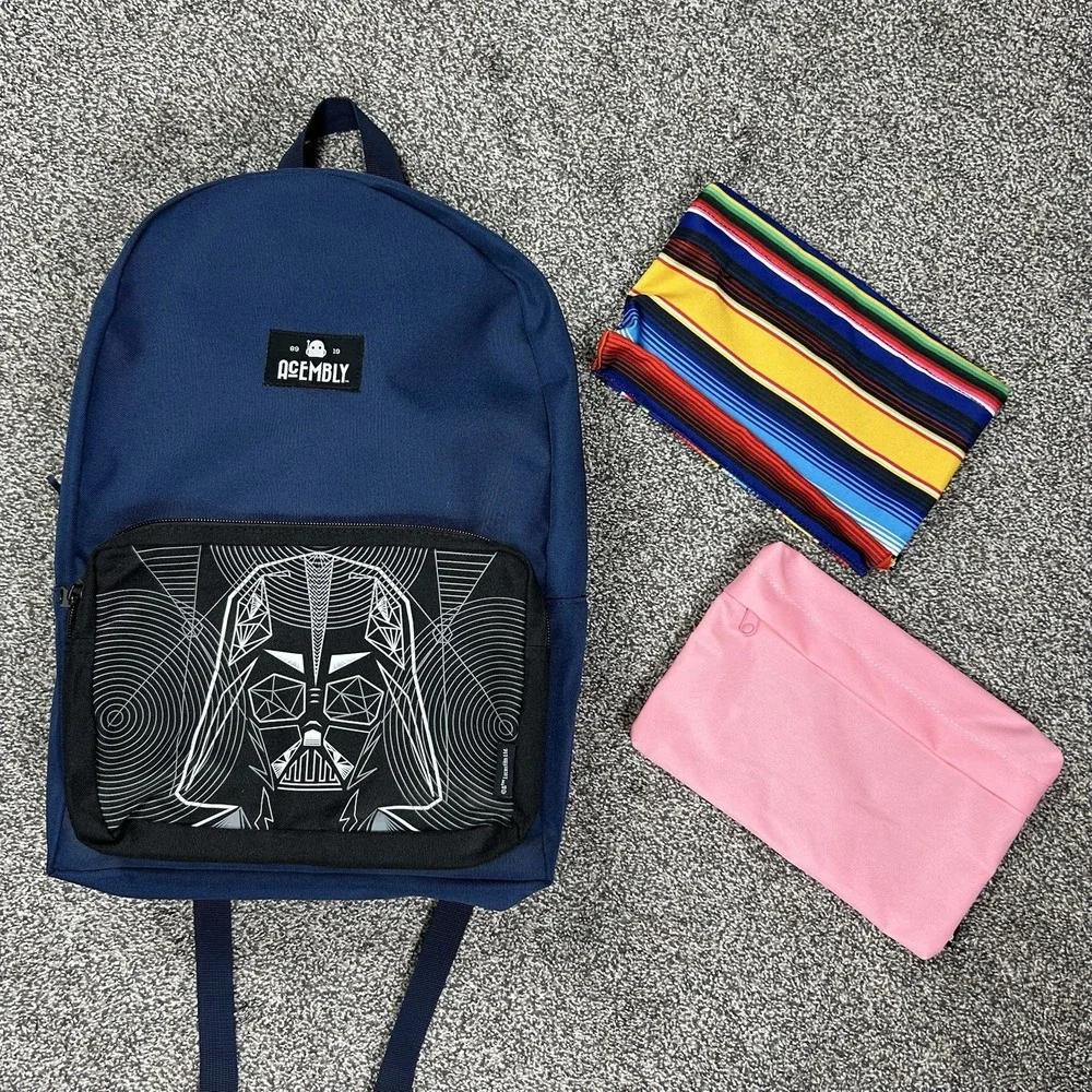 AcEmbly Backpack‎ Star Wars Interchangeable Front Pockets Blue Bag Travel Bag